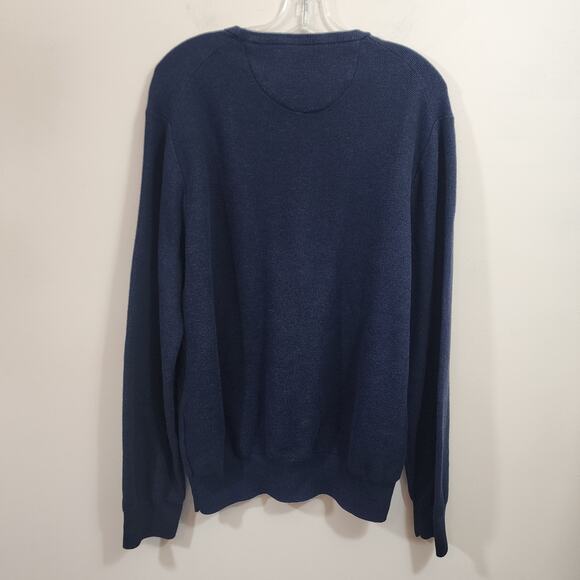Polo Ralph Lauren textured navy 100% Pima cotton sweater men's size extra large - Picture 4 of 7